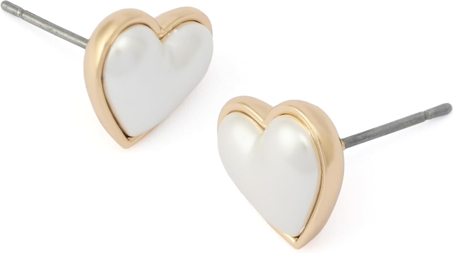Betsey Johnson Jewelry Women's Pearl Heart Stud Earrings