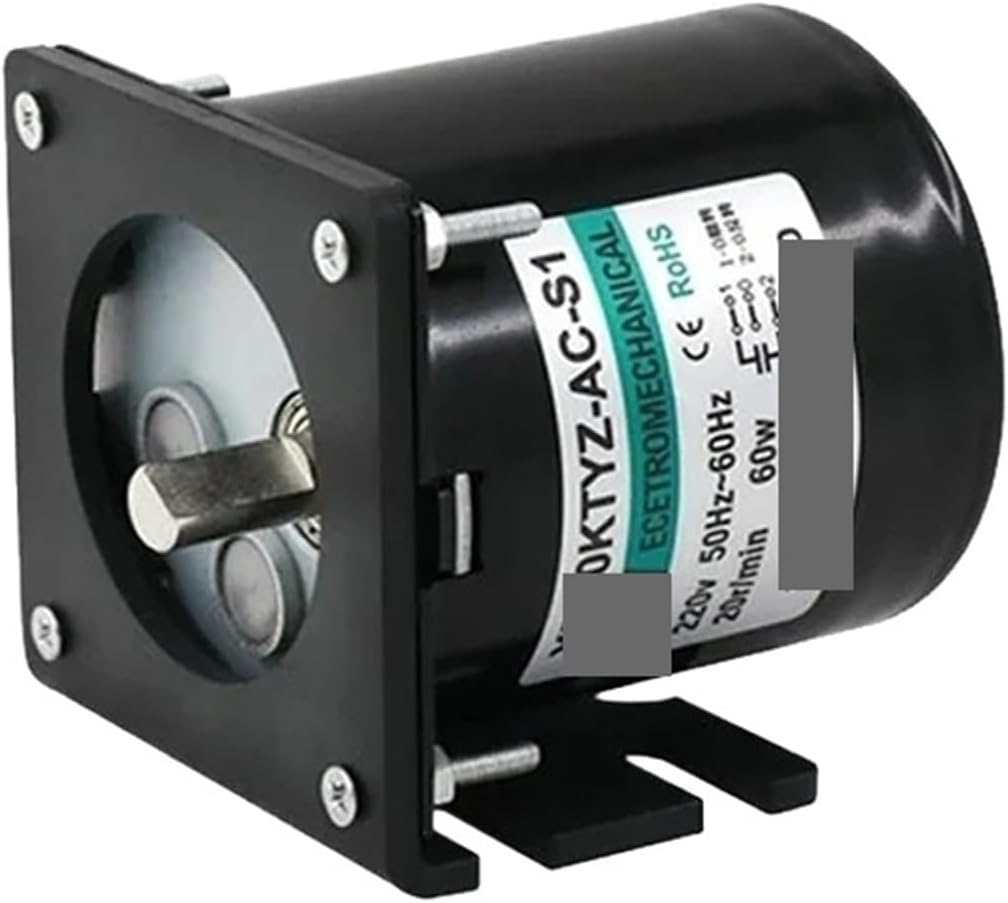 Synchronous Motor 80KTYZ 220V 60W Eccentric Shaft AC Permanent Magnet with Bracket Speed Reducer Controllable Inversion CW CCW(110rpm)