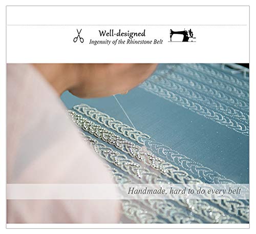 Awaytr Bridal Rhinestone Wedding Belt - Silver Rhinestone Belts For Women Formal Evening Dress (Royal Blue) #TOP5