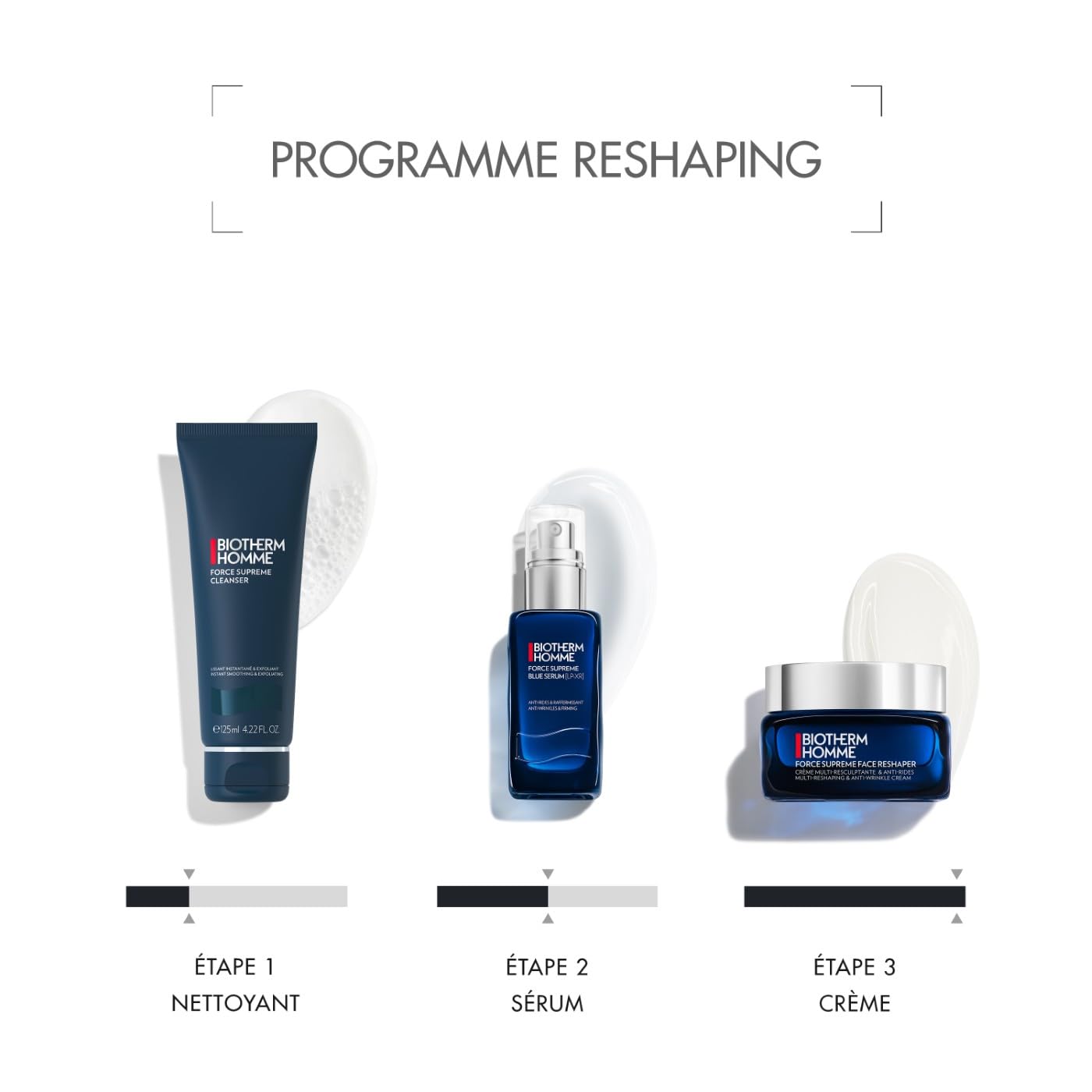 Biotherm Homme, Force Supreme Face Reshaper, Crème Visage Anti-Âge pour Homme, Sculptante & Anti-Rides, Enrichie en Biotech Plankton, Pour Tous Types de Peau, 50 ml