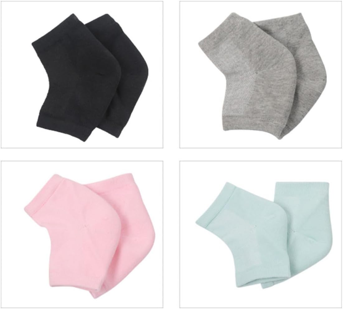 3pcs Open Toe Gel Heel Socks, Washable Cotton Blend