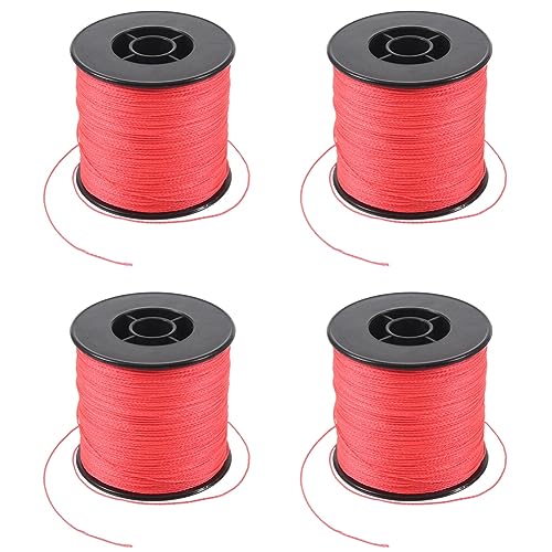 Daijianbin 4 unidades 500 m 100 Lb 0,5 mm Super Strong trenzado sedal de pesca Pe 4 hebras color: rojo