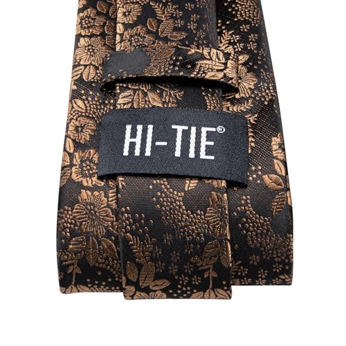 Image of Hi-Tie Men's Silk Ties Formal Woven Classic Necktie Pocket Square Cufflinks Lapel Pin Set Wedding Business