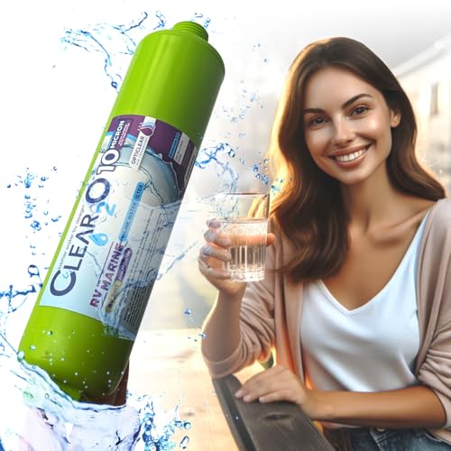 Image of CLEAR2O 2IN1 RV Inline Water Filter - The Ultimate Filtration Solution for RV Adventures - 10 Micron Solid Carbon Block & 15 Micron Pre-Filter - CRV1010