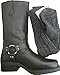 Produktbild Gringos Lederstiefel für Herren, mittellange Länge, Terminator-Stil, Biker, Cowboy, mit Socken, Schwarz - Schwarz - Größe: 44 EU