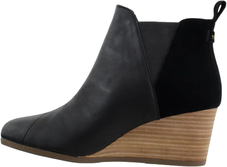 TOMS Womens Kelsey Casual Boots Ankle Mid Heel 2-3" - Black - Size 6.5 B