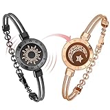 [TOTWOO] スマートブレスレット ペア 着信通知·振動機能付き カップル スネークチェーン ブラック・ローズゴールド