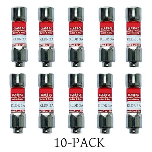 Paquete de 10 Fusibles de retraso temporal KLDR-3A clase CC 600Vac WINPLM miniatura 3