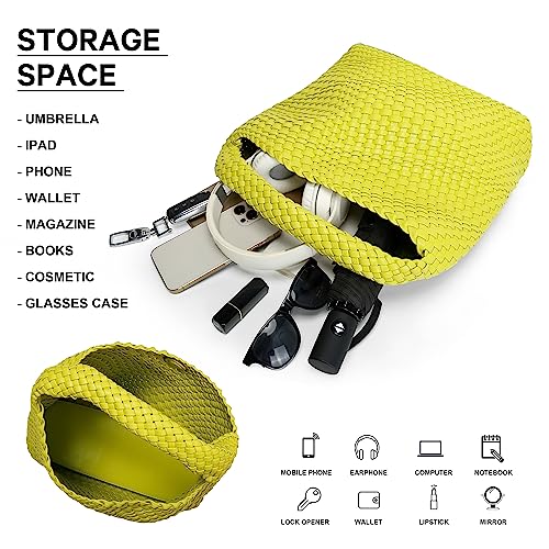 Queenoris Fashion Woven Purse for Women Top-handle Shoulder Bag Soft Summer Hobo Tote Bag4