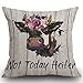 Smooffly Funda de cojín divertida, Not Today Heifer, funda de cojín para exteriores, funda de almohada decorativa para sala de estar, sofá, cama, 45 x 45 cm