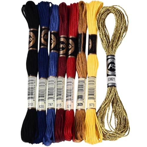 Image of 70 Yards 8 Skeins Gradient 6 Strands Variegated Polyester Embroidery Floss Friendship Bracelet String Thread Colorful Cross Stitch Threads Bulk Set for Hand Sewing Making Knitting Supply