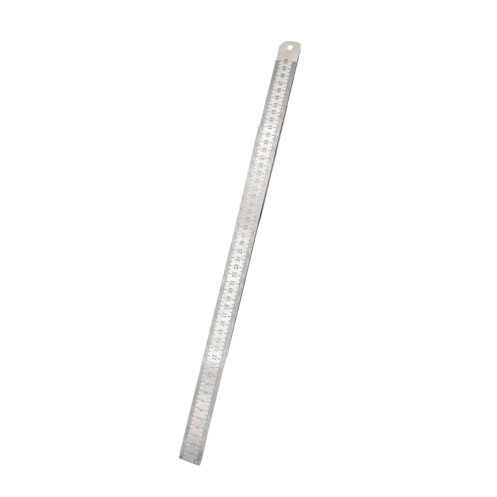Jazuaiao 53Cm 4Mm Stainless 50Cm 20In Straight Ruler Thickened Measurement Tool Car Mount Defense Ruler Inch Mm Double Side Scale Portable Measuring Tool