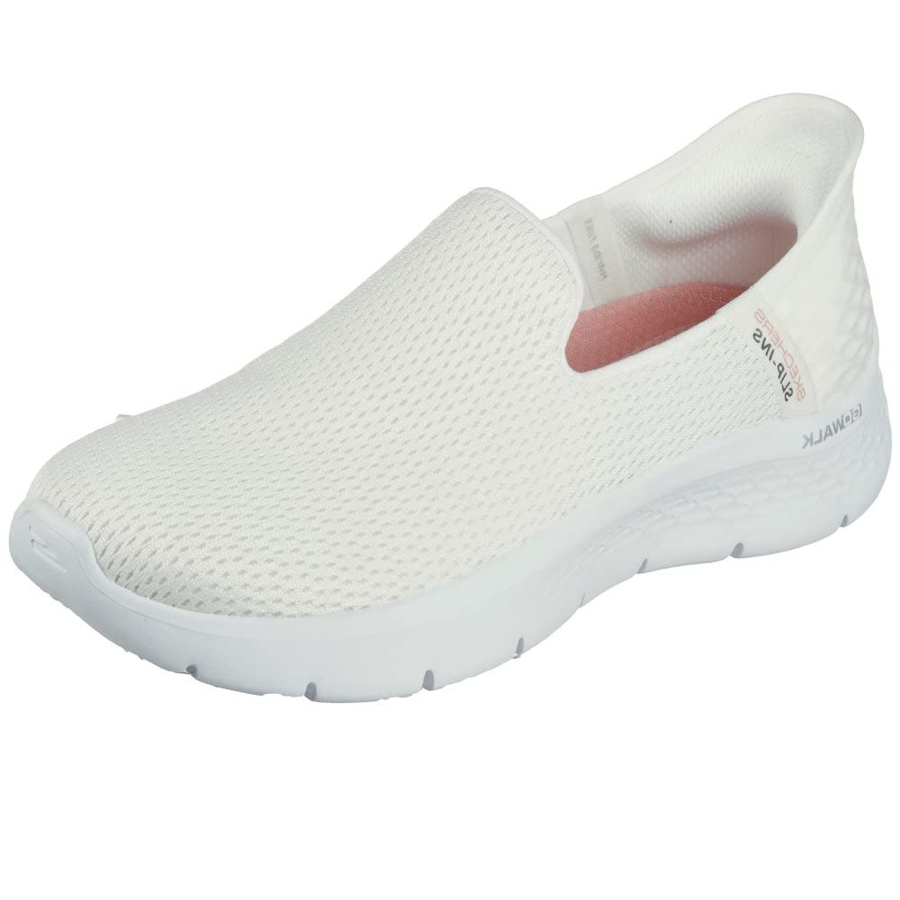 Skechers Tenis para Mujer con Manos Libres Go Walk Flex-​Relish, Ribete Textil Blanco Roto, 41 EU