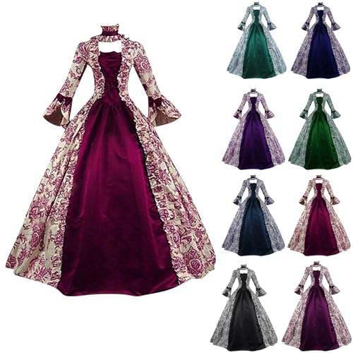 Women Gothic Dress Medieval Renaissance Costume Long Sleeve Gown - image 1
