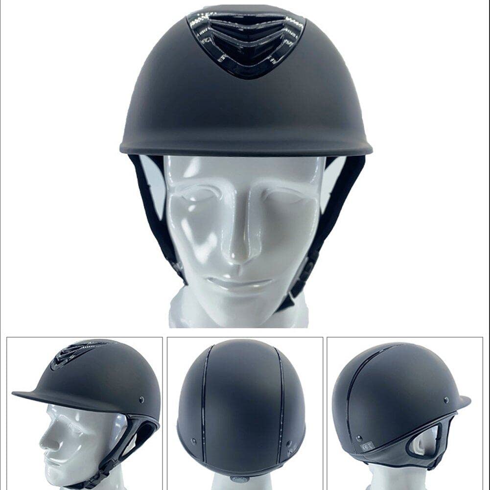 Kask jeździecki dla dorosłych oddychający kask jeździecki kapelusz rycerza zdejmowane rondo kask prędkości akcesoria do jazdy konnej 58-62 cm