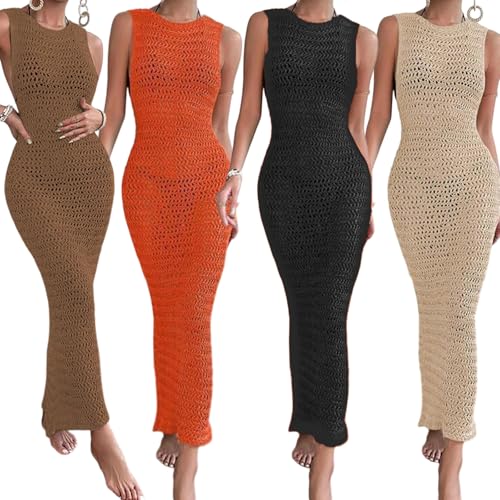 Vestido largo hueco para playa sin mangas que aporta máxima frescura femenina 5