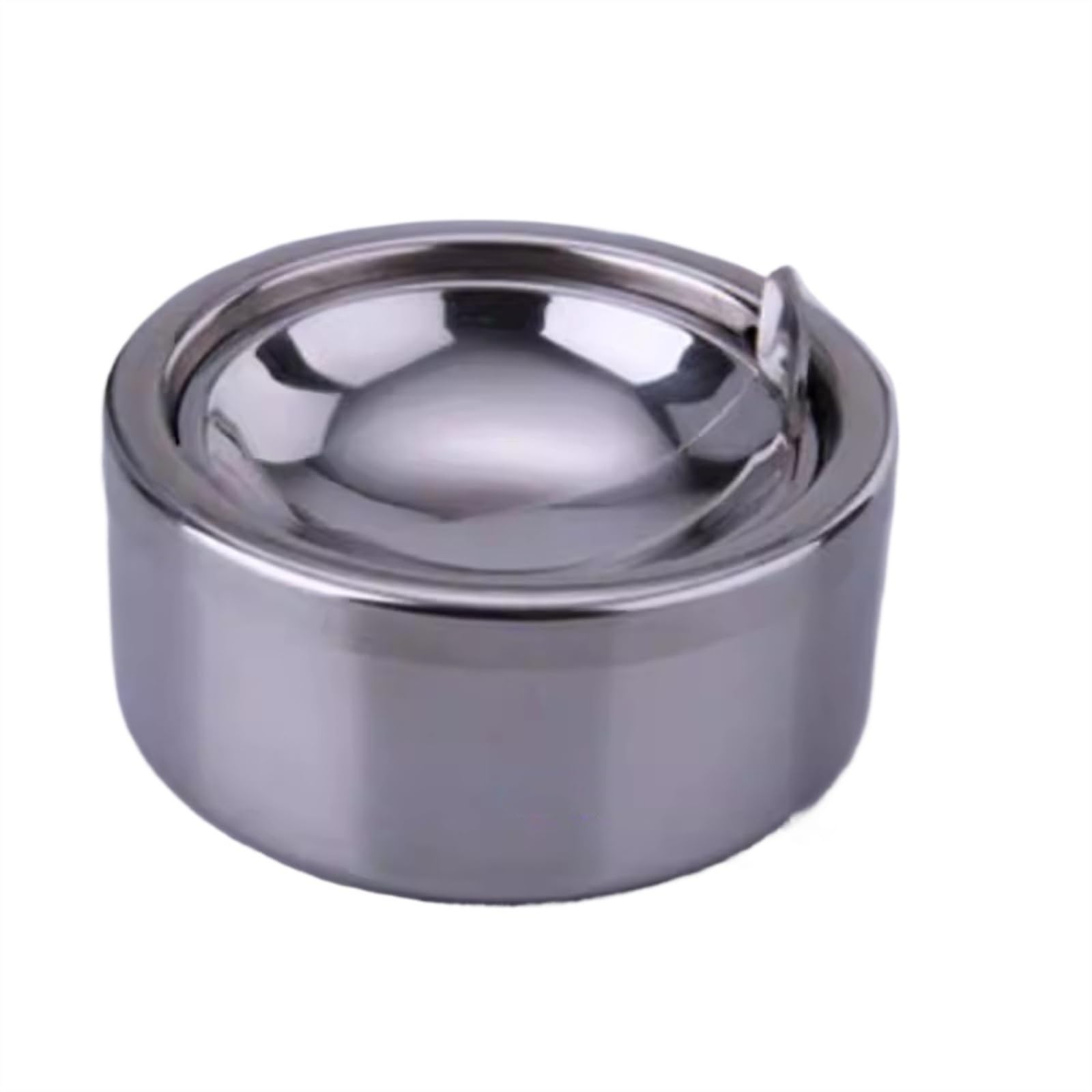 Wqqyu6hkf Silver Indoor Decorative Fluted Classic Metal Ashtray With Lid For Cigarettes - Windproof Outdoor Indoor For Desktop(Silver)