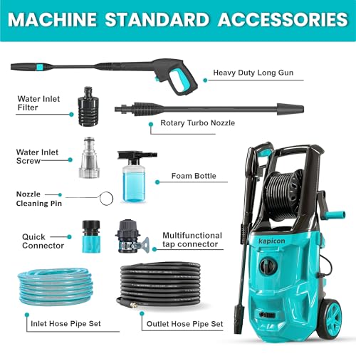 Image of KP-60 Portable High Pressure Washer, Car Washer, 2500W Motor,185 Bar Pressure, 9 L /min Flow Rate, 8m Hose - Portable for Car, Bike, Vehicle and Home Cleaning & Accessories