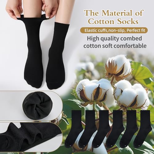 Image of Corlap Women's Thin Above Ankle Socks - 6Pairs Cotton Casual Bootie Dress Crew Socks