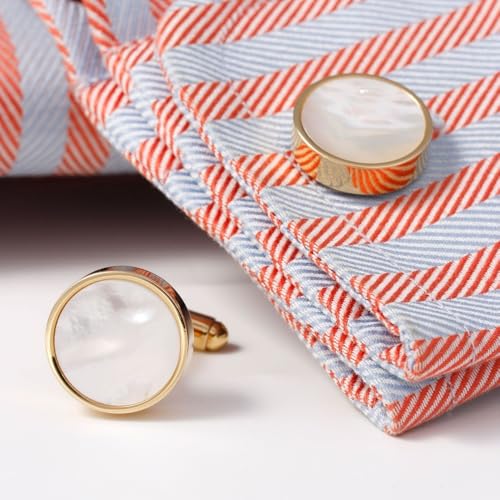 Set de Mancuernas para Hombre en Cobre Dorado con Nácar miniatura 5