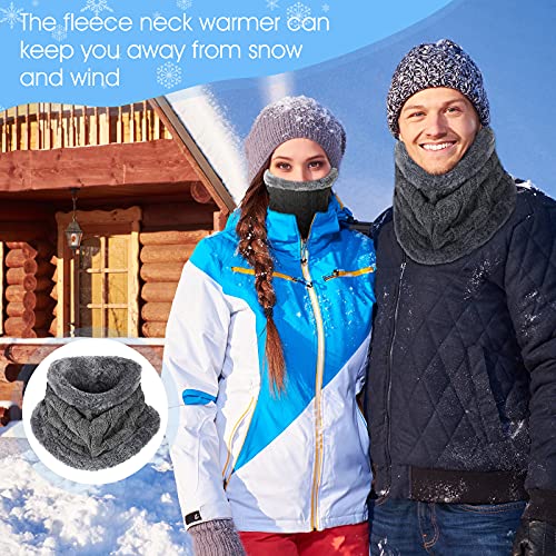 6 Pcs Winter Neck Warmers for Women, Ski Mask Face Mens Neck Gaiter Scarf with Thermal Thick Plush Lined Windproof2