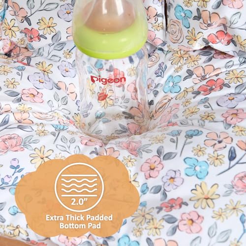 Image of Extra Padded Soft Dining Chair Seat Cushion, Wateproof & Wipe Clean Cushion for Stokke Tripp Trapp High Chair, 18 inch L x 11 inch W, Compatible & Convertible Design (Blooming Flowers)