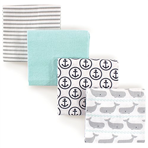 Image of Hudson Baby Unisex Baby Cotton Flannel Receiving Blankets, Gray Whale, One Size