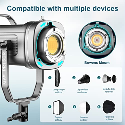 Image of GVM 150W LED Video Light 2700K~7500K RGB Video Light Photography Studio Light Kit with Lantern Softbox & Stand, CRI97+TLCI97 with 8 Lighting Effects+Custom Effects for Outdoor Shoot YouTube Videos