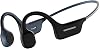 Upgraded Open Ear Headphones Wireless Bone Conduction Sport Headphones with Reflective Strips for Night Running, Cycling, Built-in Mic, Wireless Earphones for Sweat Resistant, Comfortable FitBlack