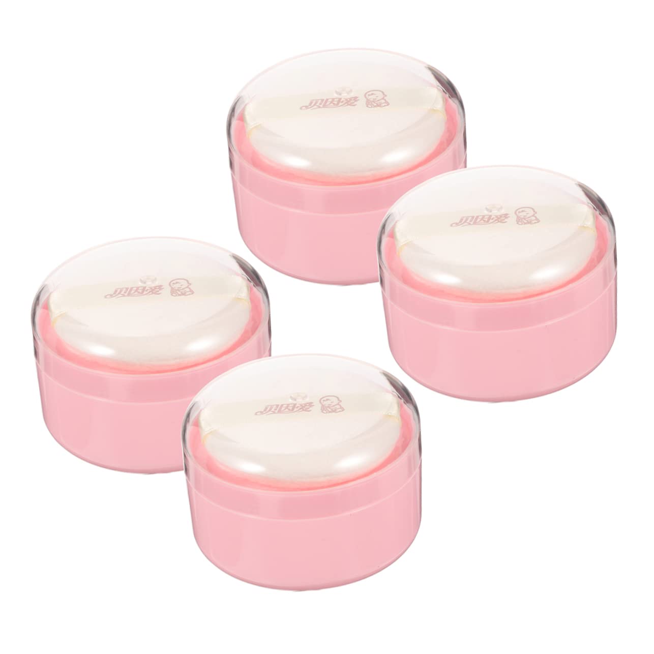 Healeved Body Powder Puff Box 4pcs Loose Powder Container Talcum Powder Dispenser Portable Talc Box