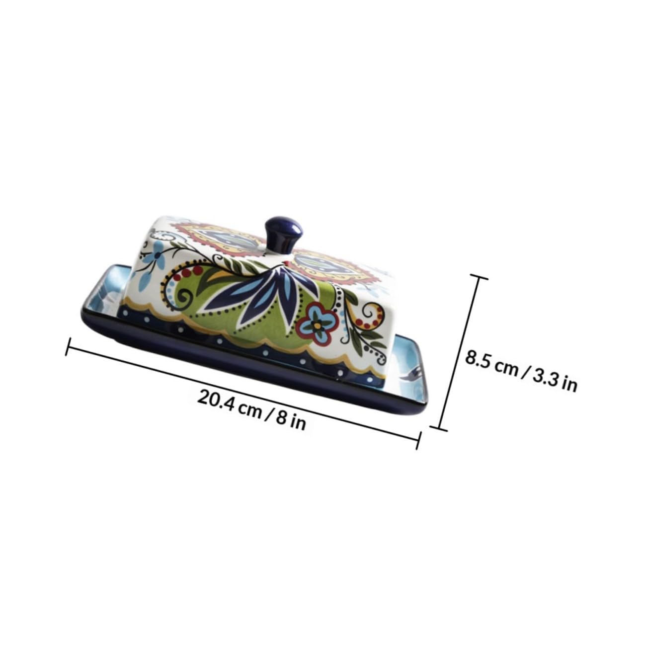 Beurrier en Céramique 1 Pièce, Plat Rectangulaire Étroit