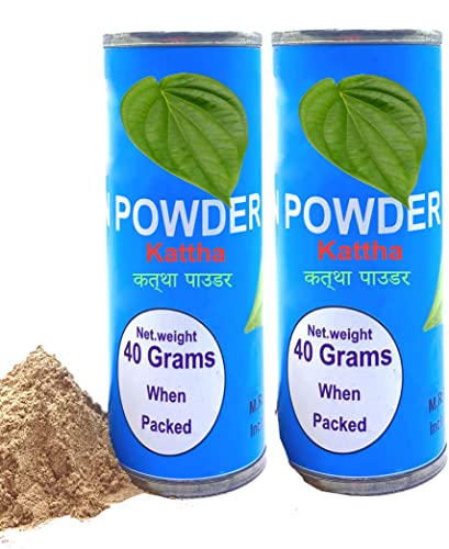 Image of 2-Pan Kattha | Pan Katha | Paan Kattha | Paan Katha | Acacia Catechu Powder for Paan | Pan Kattha Powder | Sukha Kattha, Dry Kattha कत्था पाउडर 40g +40g Pack of 2 -F1
