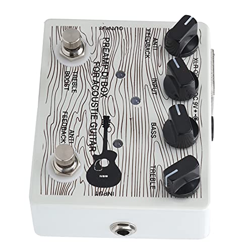 Qiilu Caja DI para Guitarras Acústicas Pedal Preamplificador Eléctrico para Guitarras Portátil con...