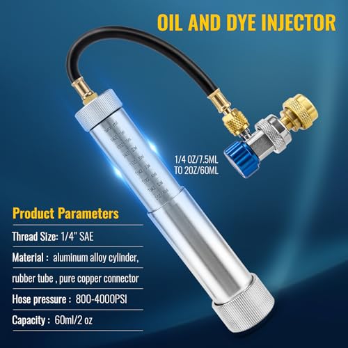 Herramienta inyector aceite AC R134A R1234YF kit dye miniatura 2