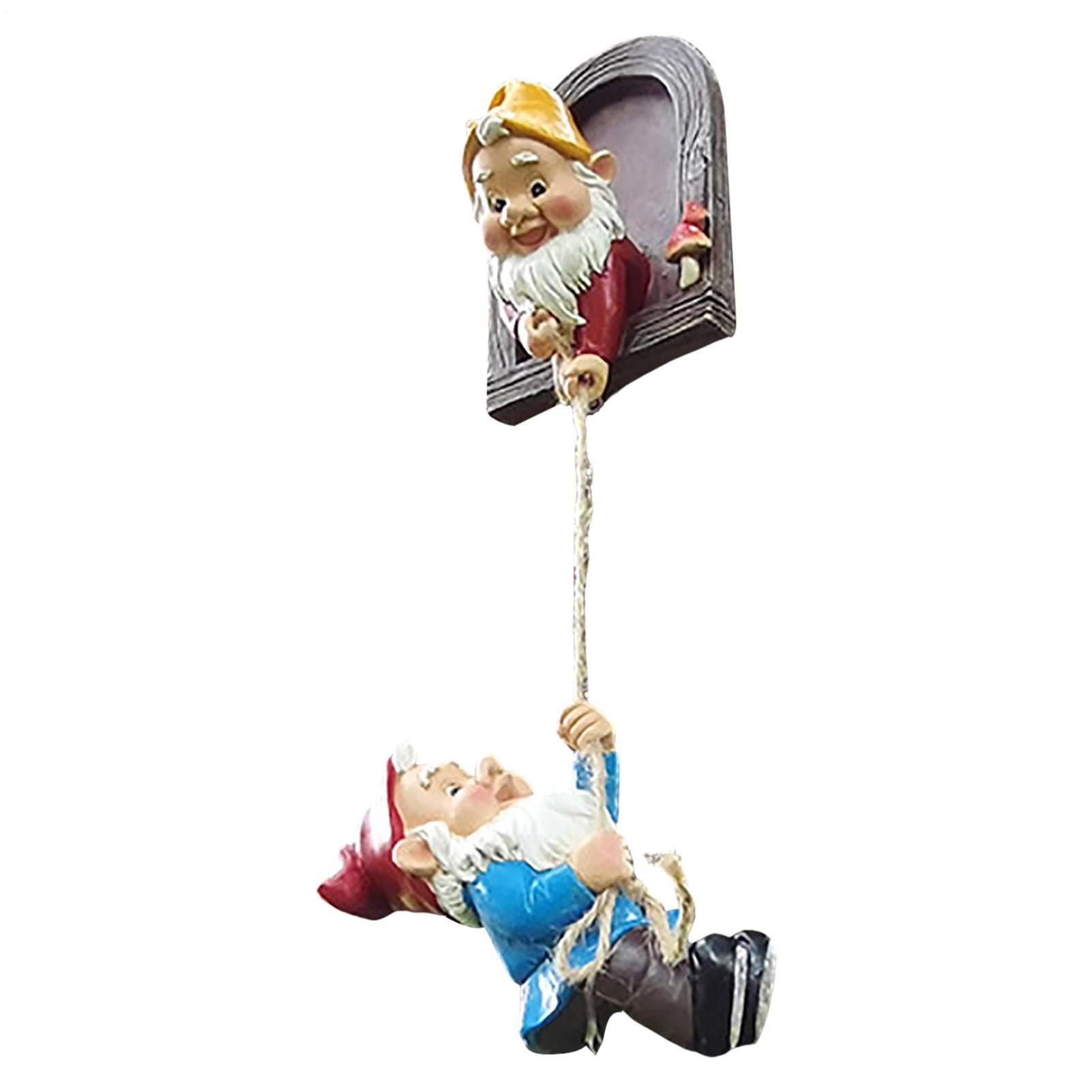 Genérico Decorazione per albero di gnomi rampicanti, in resina, 10-15 cm | Abbraccio, scultura artistica nana | Perfettamente ideale per la decorazione del patio, accento di prato, unica.