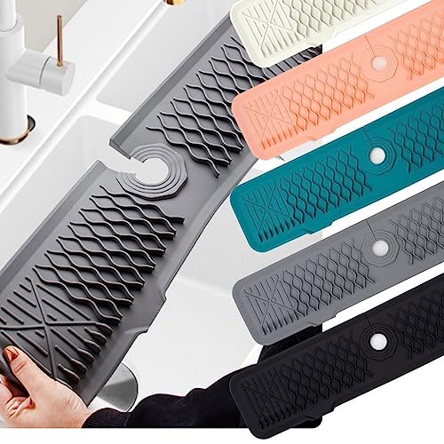 Tapis de drainage réutilisable pour évier et porte-savon gris