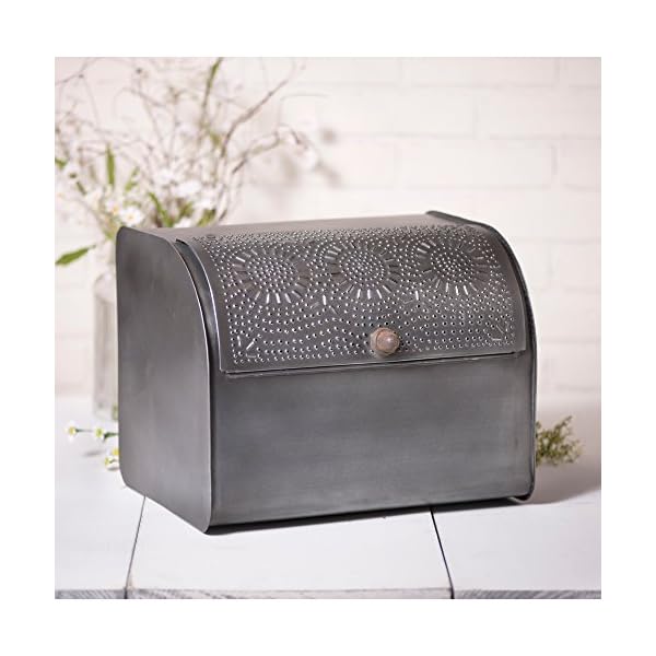 Irvins Country Tinware Bread Box in Antique Tin Irvins Country Tinware Bread Box in Antique Tin