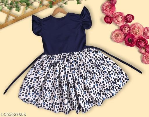 Image of Sale Price Live !! Frock for Girls|| Short Sleeve Dress for ||Fency Dress|| Frock & Dresses for Cute Kids Girls(Blue)