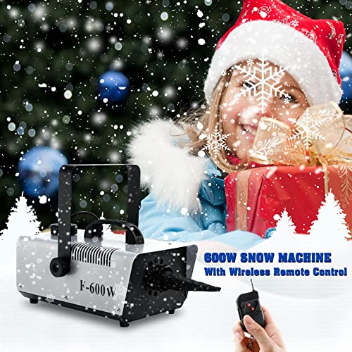 tcfundy snow machine 600w snow making machine snowflake maker for christmas wedding kids party stage effect with remote control