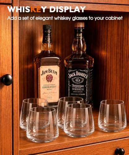 Whiskey Glasses Lead-Free Crystal Old Fashioned Glass Clear Set of 4 13.5oz — view 4
