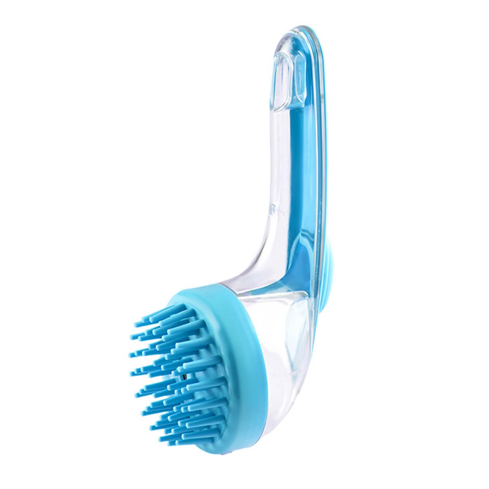AKTOUR Organic Dog Shampoo for Shedding Control With Shampoo Dispenser | Soft Silicone Cleaning Brush For Cats Dogs Rabbits | Liquid Adding Pet Massage Brush For Bathing Showering Pugs (Blue, 7x7.5x1