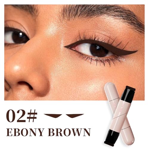 Set 2pcs sello delineador rotativo negro y marrón miniatura 4