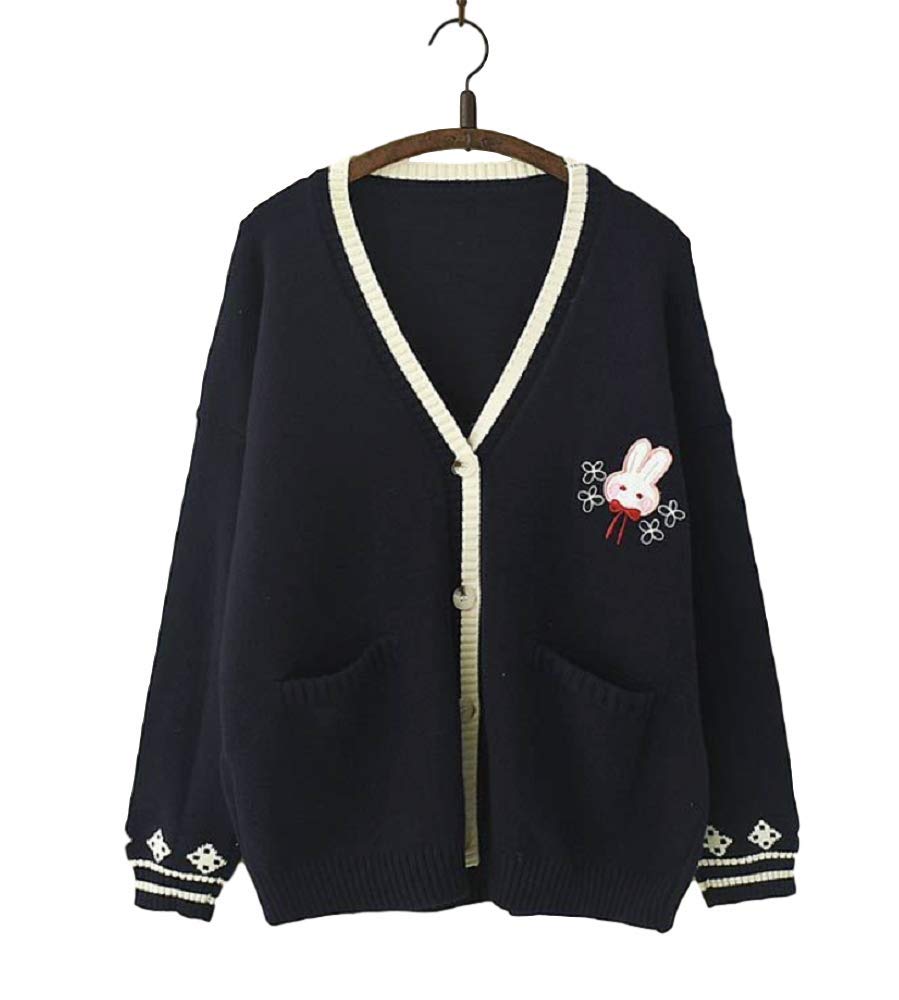 Buy Mori Girl Kawaii Rabbit Japan JK Uniform Knit Cardigan Sweater Girl