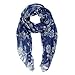 Scarfs for Women Lightweight Floral Flower Fall Winter Fashion Wrap Shawl (Blue Floral)