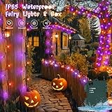 Gcstnn Halloween Decorations Fairy Lights, 9.84FT 30LED Orange+Purple String Lights IP65 Waterproof Battery Operated with 6h Timer, for Halloween,Porch,Autumn,Window,Fall Decoration-Green Box/Wire - Image 3