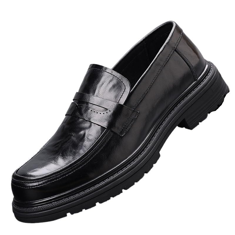 Classic Leather Loafers for Men Business Casual Slip On Dress Shoes