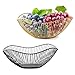 Portafrutta in Filo Metallico, 2 Pezzi Fruttiera in Ferro, Metallo Vuoto Portafrutta, Fruttiera in Metallo, per Decorazione da Pranzo da Tavolo con Cesto Porta Frutta (Nero e Oro)