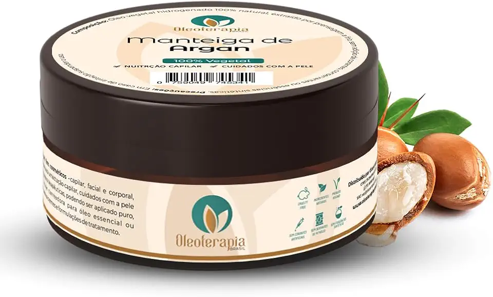 Manteiga de Argan 100% vegetal - uso capilar e corporal (30g)