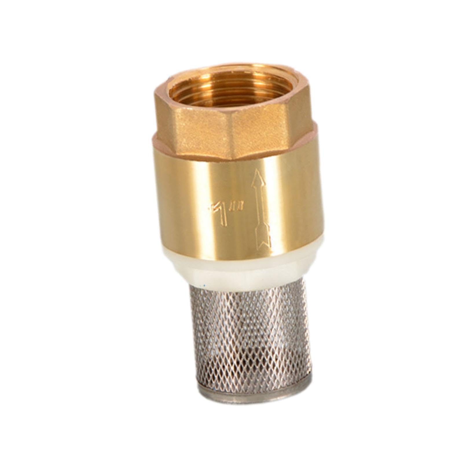 Twisaxc Women's Golden Reliable Pump Function Brass Check Valve Prevents Backflow Maintains Suitable For Ponds Wells Offers Versatility For Different Applications. Check, Dn25 With Mesh