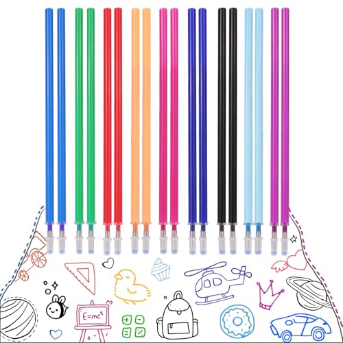 Juego de 18 recambios compatibles con bolígrafos de gel Legami, altura 13 cm, punta 0,7 mm, recargas con rodillo de tinta borrable, 9 colores